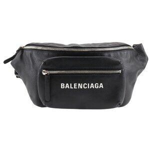 BALENCIAGA Black Leather Fanny Pack